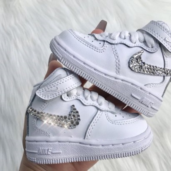 Nike | Shoes | Bling Nikes Baby Toddler Nike Air Force Swarovski | Poshmark